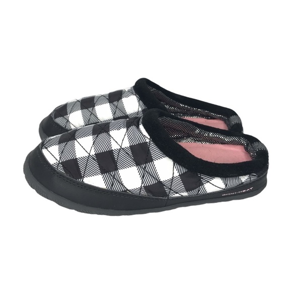 Columbia Packed Out OMNI-HEAT Children Slippers Black Checkered - Picture 1 of 14